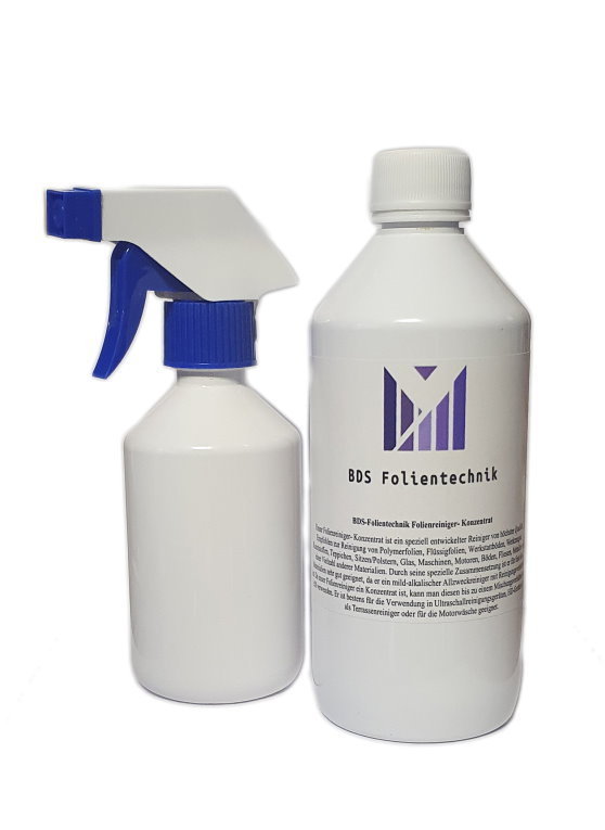 Folienreiniger- Konzentrat 500ml + Misch/-Sprühflasche Carwrapping PlastiDip